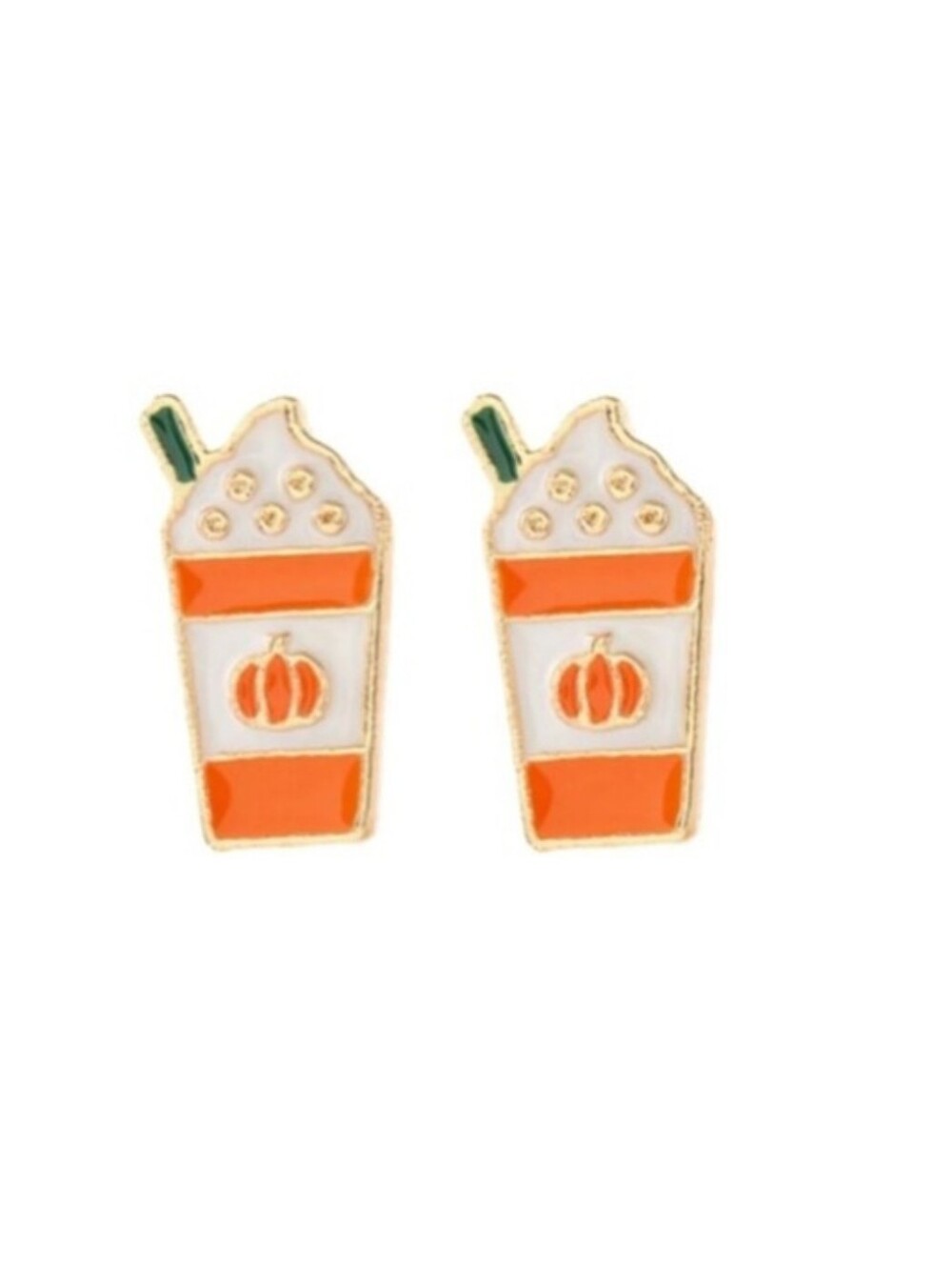 Pumpkin Coffee Stud Earrings